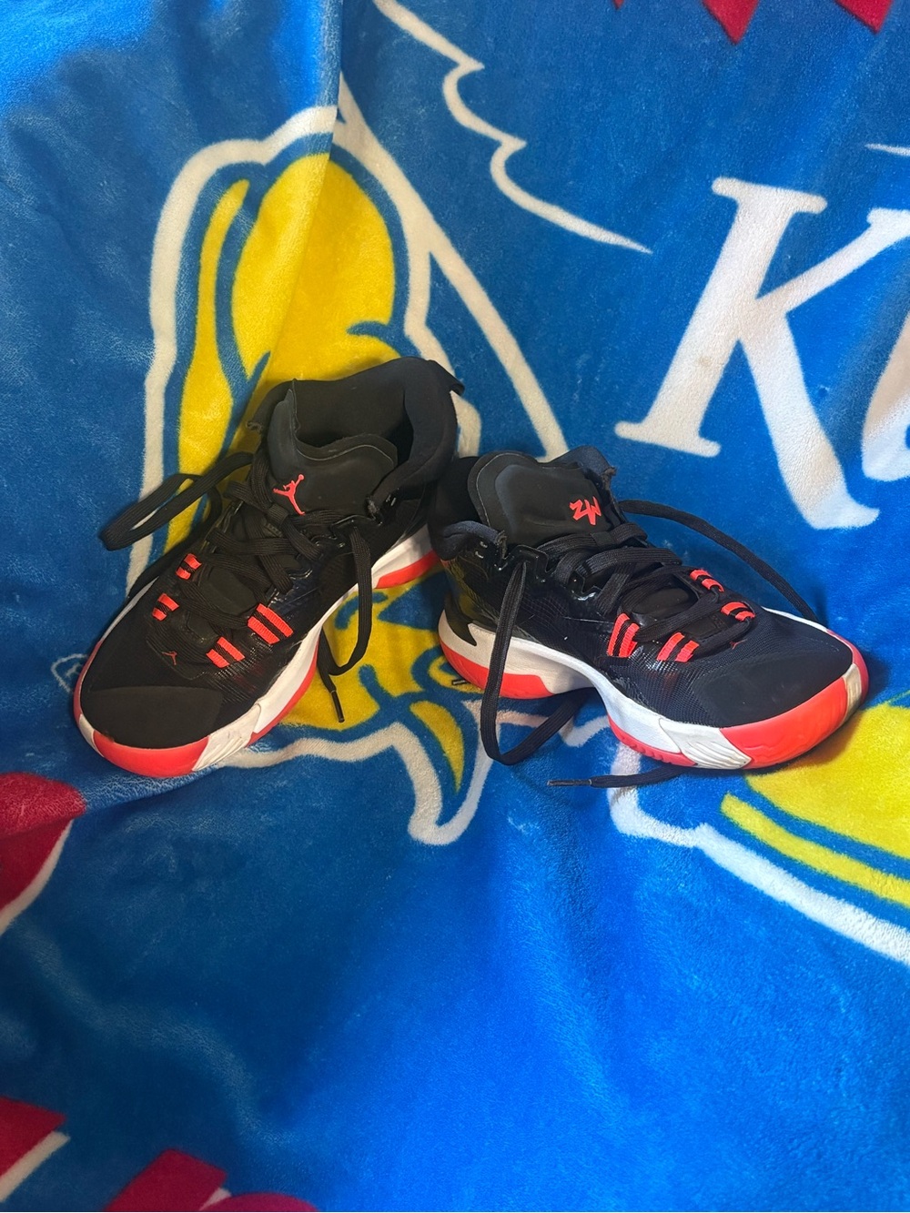 Kids Black and Red Basketball Sneakers - Jordan- Size 6Y